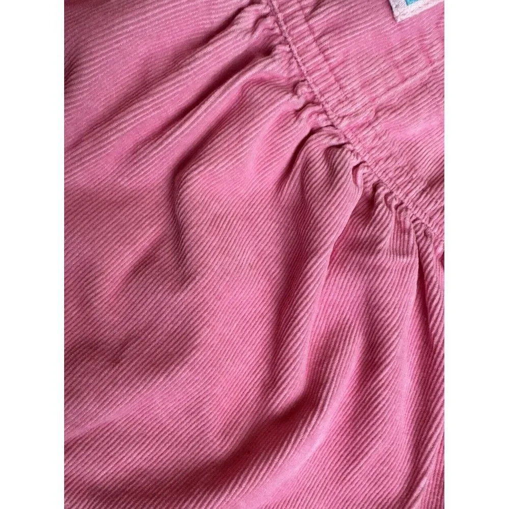 VTG Oshkosh B 'Gosh Pink‎ Corduroy Vestbak Overall Dress Jumper 18 Months Ruffle